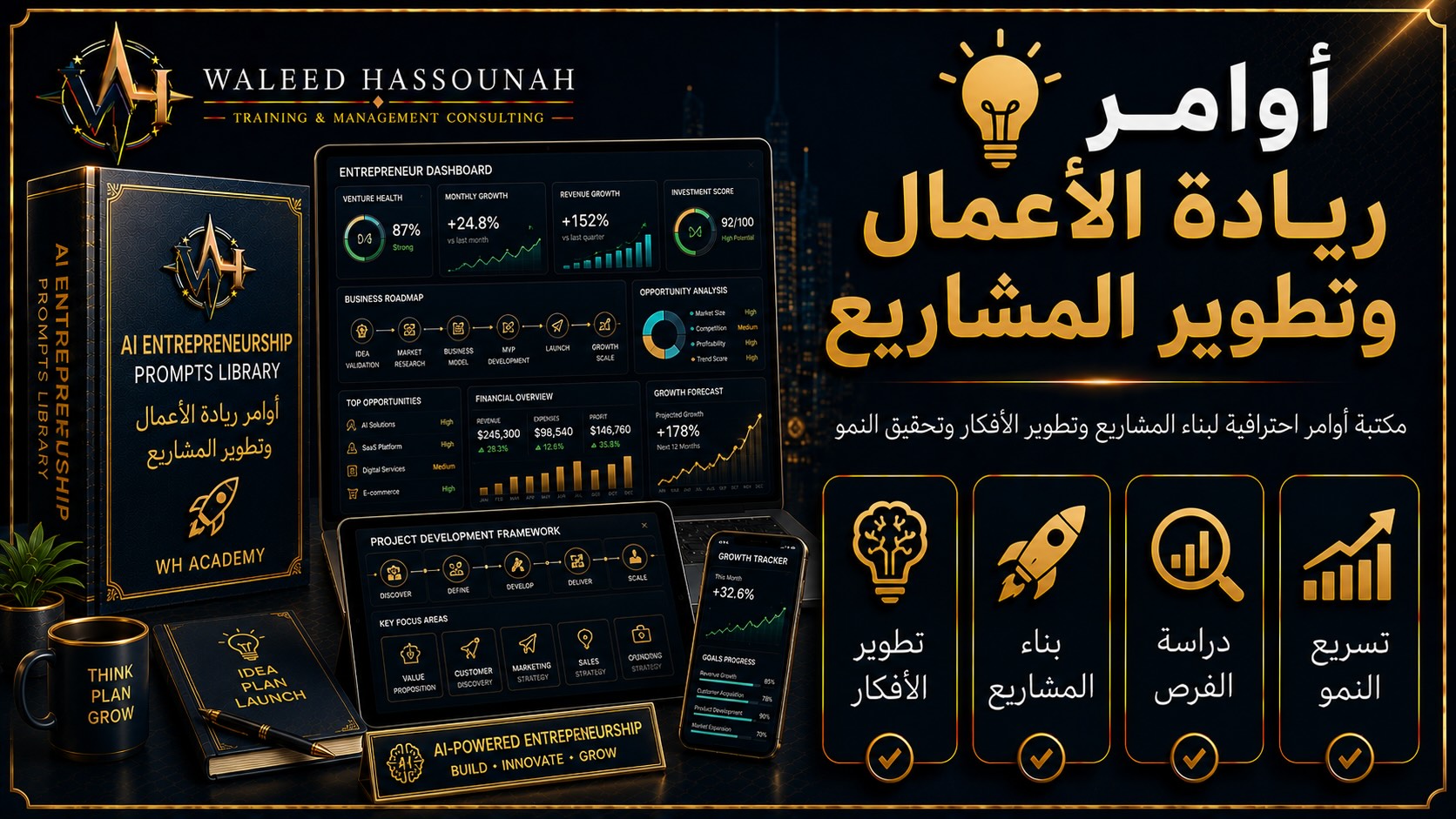 💡 أوامر ريادة الأعمال وتطوير المشاريع